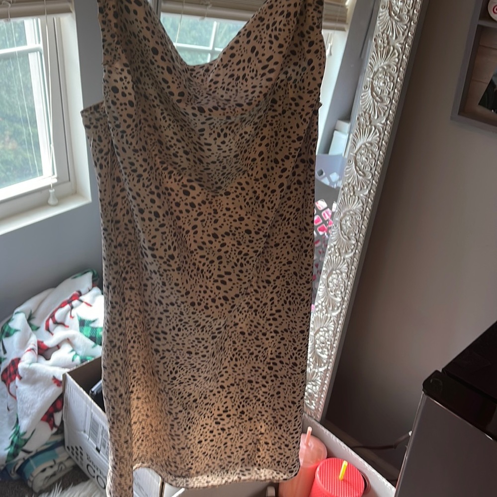 Leopard Print Silk Dress